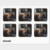 Johannes Vermeer - Das Konzert Quadratischer Aufkleber (Blatt)