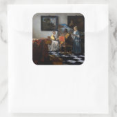 Johannes Vermeer - Das Konzert Quadratischer Aufkleber (Tasche)