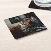 Johannes Vermeer - Das Konzert Rechteckiger Pappuntersetzer (angewinkelt)