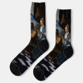 Johannes Vermeer - Das Konzert Socken (Linkes Detail)