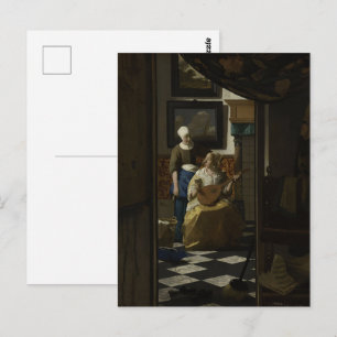Johannes Vermeer - Das Liebe Letter Fine Art Postkarte