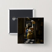 Johannes Vermeer - Das Liebe-Schreiben Button (Vorne & Hinten)