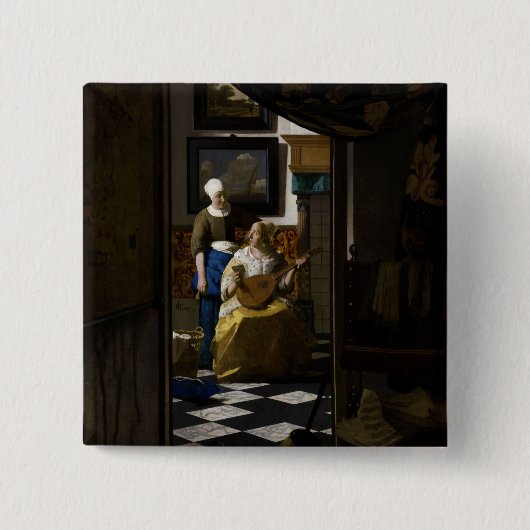 Johannes Vermeer - Das Liebe-Schreiben Button (Vorderseite)
