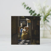 Johannes Vermeer - Das Liebe-Schreiben Dankeskarte (Stehend Vorderseite)