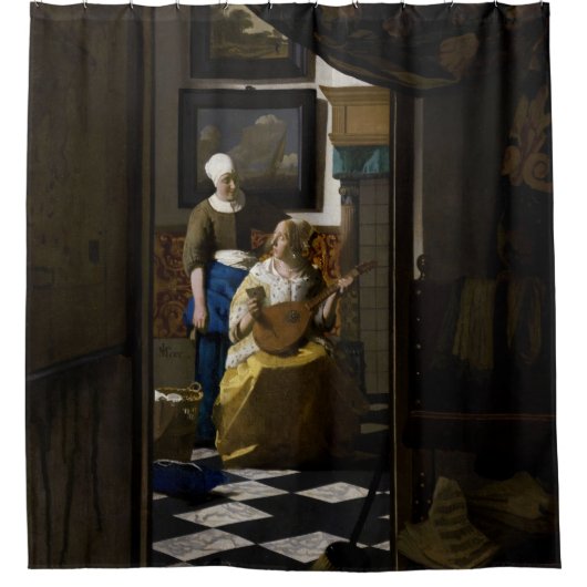 Johannes Vermeer - Das Liebe-Schreiben Duschvorhang (Vorderseite)