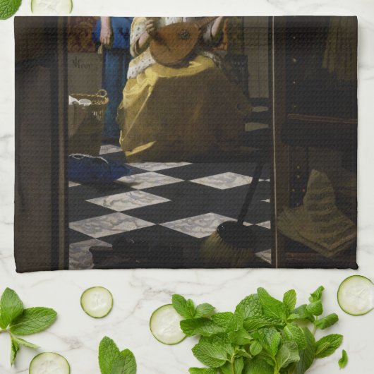 Johannes Vermeer - Das Liebe-Schreiben Geschirrtuch (Gefaltet)