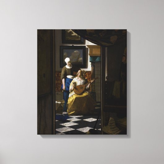 Johannes Vermeer - Das Liebe-Schreiben Leinwanddruck (Vorderseite)