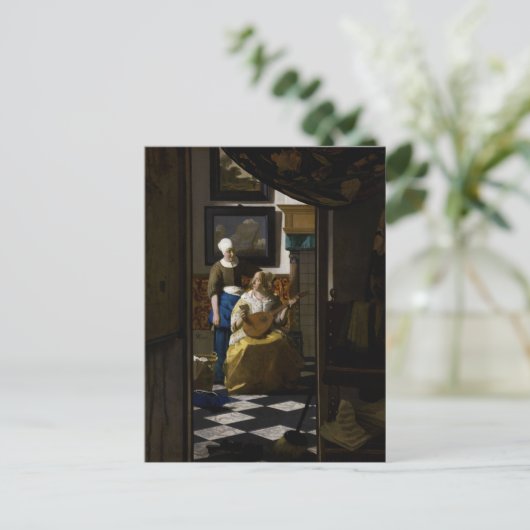 Johannes Vermeer - Das Liebe-Schreiben Postkarte (Stehend Vorderseite)
