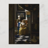 Johannes Vermeer - Das Liebe-Schreiben Postkarte (Vorderseite)