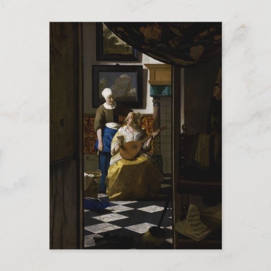Johannes Vermeer - Das Liebe-Schreiben Postkarte (Vorderseite)