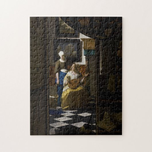 Johannes Vermeer - Das Liebe-Schreiben Puzzle (Vertikal)