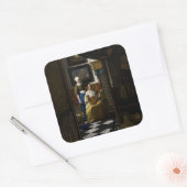 Johannes Vermeer - Das Liebe-Schreiben Quadratischer Aufkleber (Umschlag)