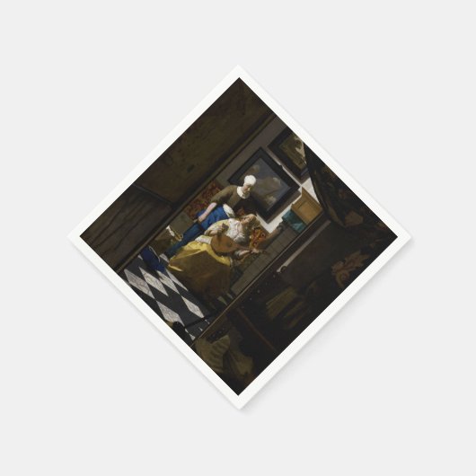 Johannes Vermeer - Das Liebe-Schreiben Serviette (Ecke)