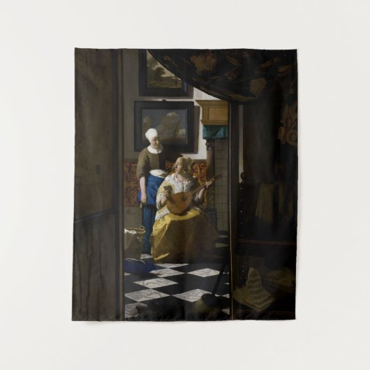 Johannes Vermeer - Das Liebe-Schreiben Wandteppich (Vorderseite)