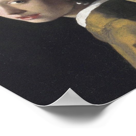 Johannes Vermeer - Das Mädchen mit Perlenohrring Poster (Ecke)