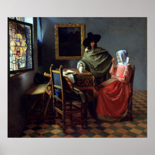 Johannes Vermeer Das Weinglas Poster