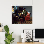 Johannes Vermeer Das Weinglas Poster (Heimbüro)