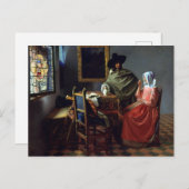 Johannes Vermeer Das Weinglas Postkarte (Vorne/Hinten)