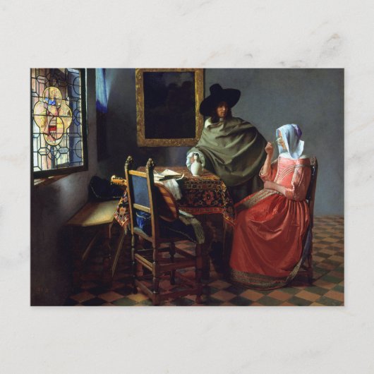 Johannes Vermeer Das Weinglas Postkarte (Vorderseite)