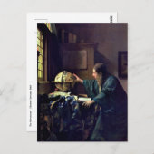 Johannes Vermeer - Der Astronom Postkarte (Vorne/Hinten)