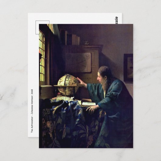 Johannes Vermeer - Der Astronom Postkarte (Vorne/Hinten)