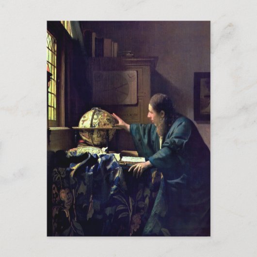 Johannes Vermeer - Der Astronom Postkarte (Vorderseite)