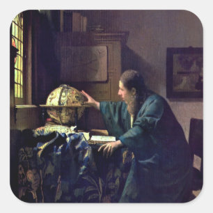 Johannes Vermeer - Der Astronom Quadratischer Aufkleber