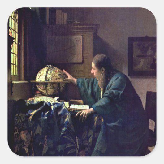 Johannes Vermeer - Der Astronom Quadratischer Aufkleber (Vorderseite)