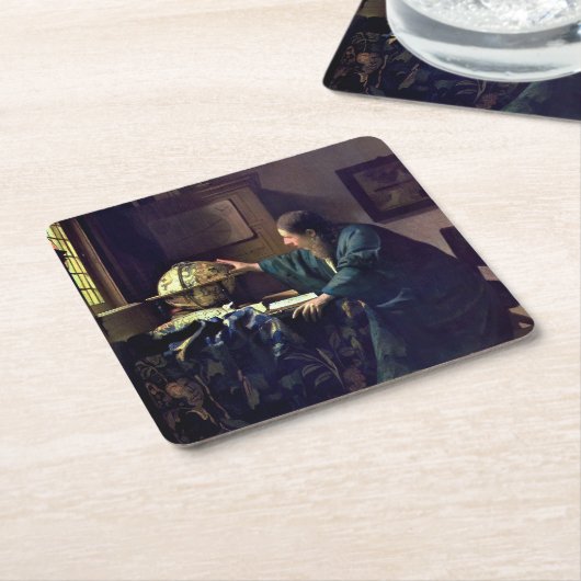 Johannes Vermeer - Der Astronom Rechteckiger Pappuntersetzer (angewinkelt)