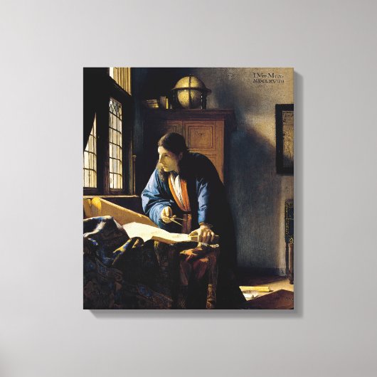 Johannes Vermeer - Der Geograf Leinwanddruck (Vorderseite)