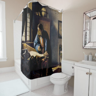 Johannes Vermeer - Der Geograph Duschvorhang