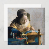 Johannes Vermeer - Der Lacemaker Dankeskarte (Vorne/Hinten)