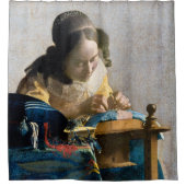 Johannes Vermeer - Der Lacemaker Duschvorhang (Vorderseite)