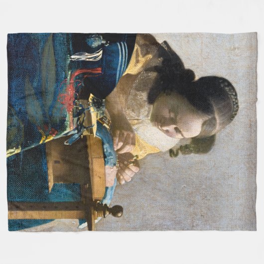 Johannes Vermeer - Der Lacemaker Fleecedecke (Vorderseite (Horizontal))