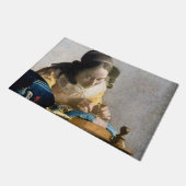 Johannes Vermeer - Der Lacemaker Fußmatte (Schrägansicht)