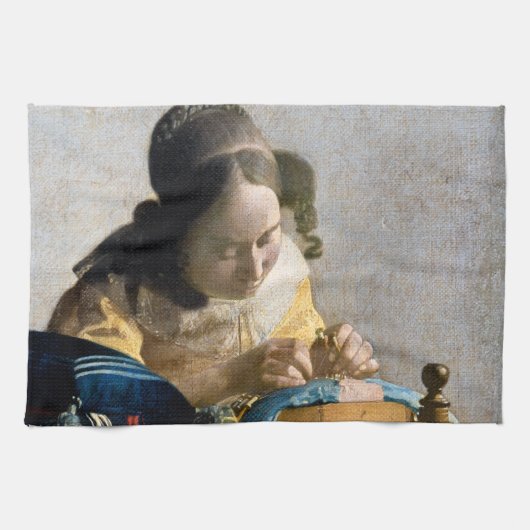 Johannes Vermeer - Der Lacemaker Geschirrtuch (Horizontal)