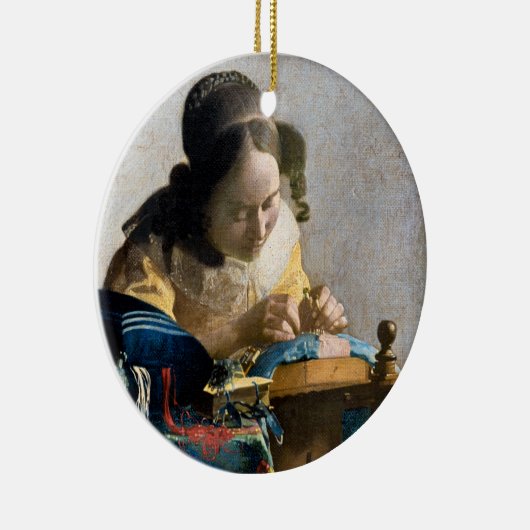 Johannes Vermeer - Der Lacemaker Keramik Ornament (Rechts)