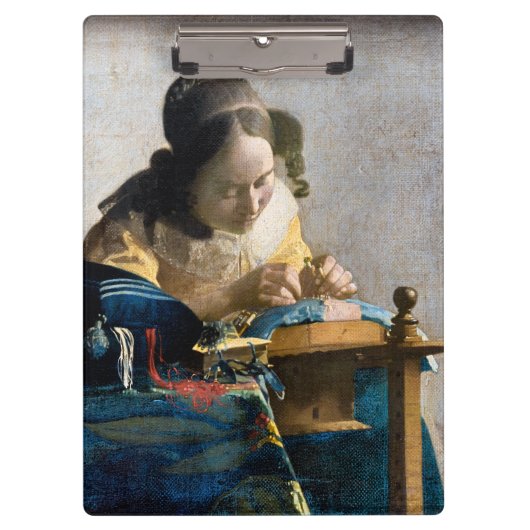 Johannes Vermeer - Der Lacemaker Klemmbrett (Vorderseite)