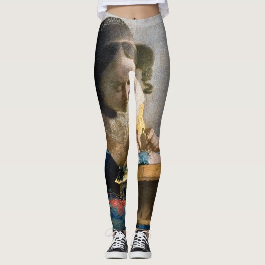 Johannes Vermeer - Der Lacemaker Leggings (Vorderseite)