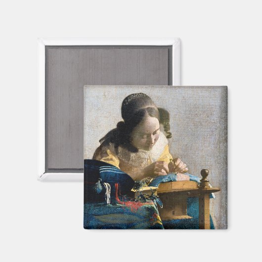 Johannes Vermeer - Der Lacemaker Magnet (Vorderseite/Rückseite)