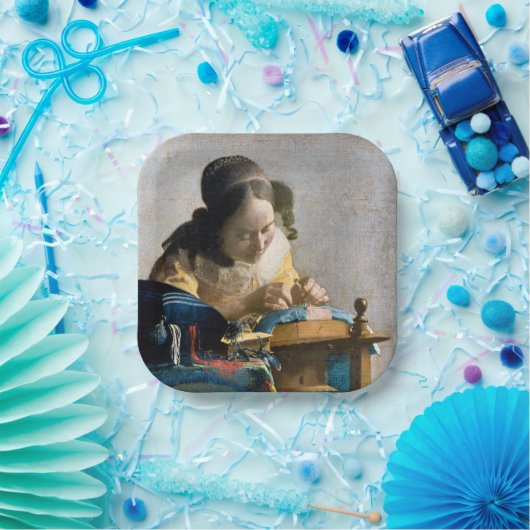 Johannes Vermeer - Der Lacemaker Pappteller (Party)