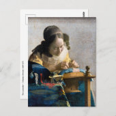 Johannes Vermeer - Der Lacemaker Postkarte (Vorne/Hinten)