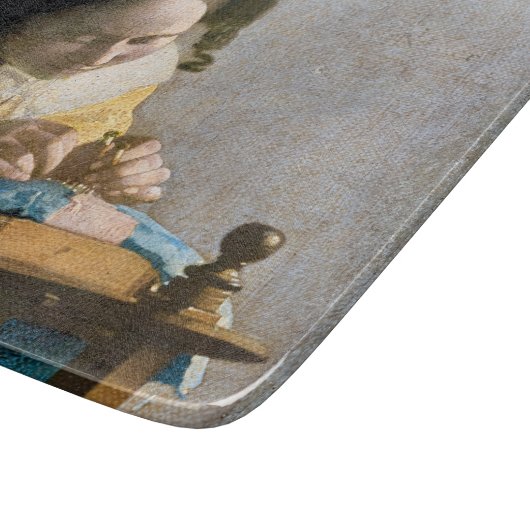 Johannes Vermeer - Der Lacemaker Schneidebrett (Ecke)