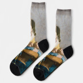 Johannes Vermeer - Der Lacemaker Socken (Linkes Detail)