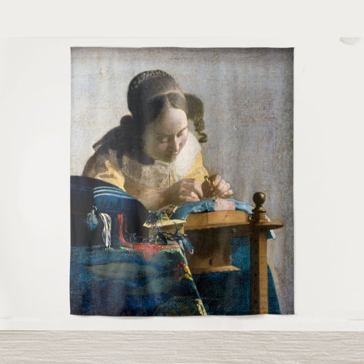 Johannes Vermeer - Der Lacemaker Wandteppich (Vorderseite)