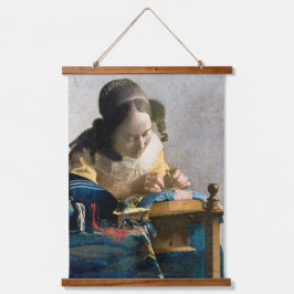 Johannes Vermeer - Der Lacemaker Wandteppich Mit Holzrahmen