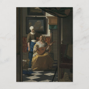 Johannes Vermeer, Der Liebesbrief 17. Jh. Fine Art Postkarte