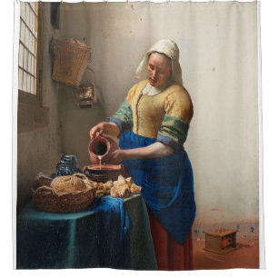 Johannes Vermeer - Der Milchmädchen Duschvorhang