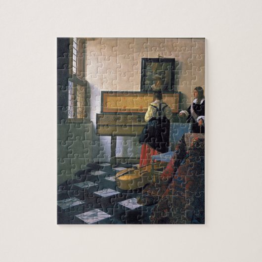Johannes Vermeer - der Musikunterricht Puzzle (Vertikal)