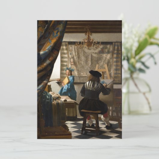 Johannes Vermeer - Die Allegorie des Malens Dankeskarte (Stehend Vorderseite)